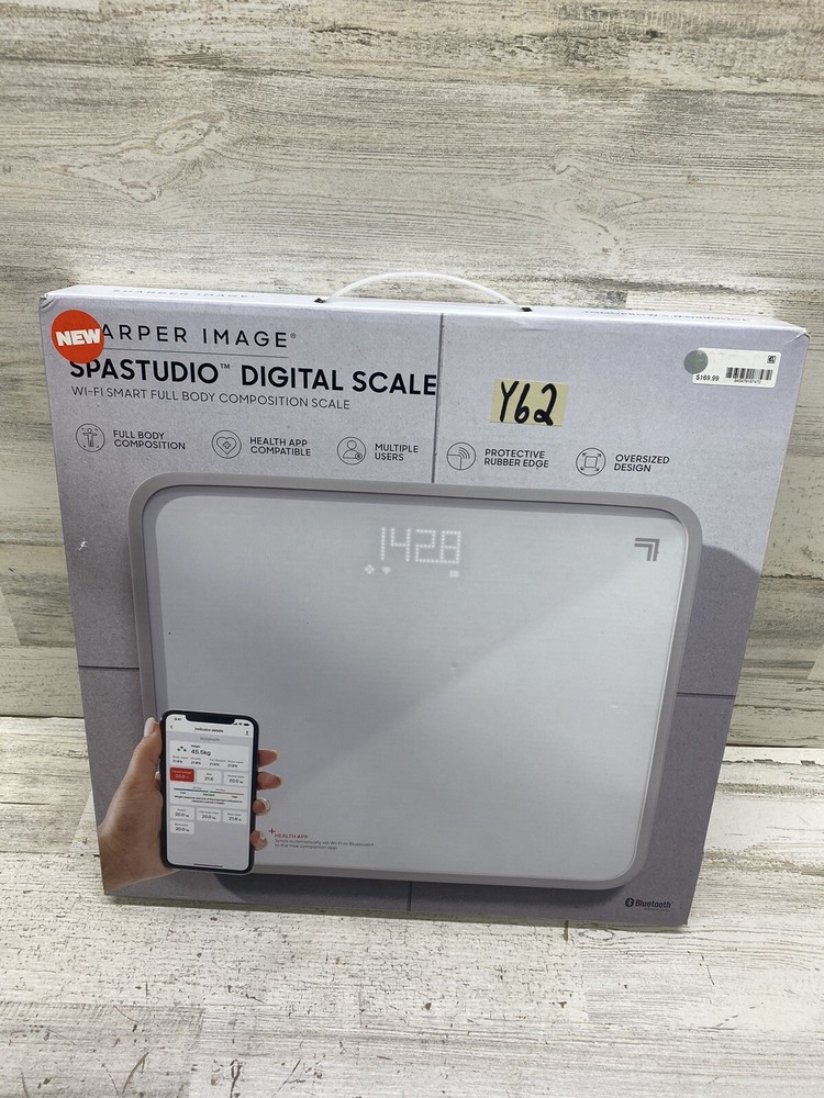 Sharper Image SPASTUDIO Digital WiFi Bathroom Scale Oversized 12" x 14" New