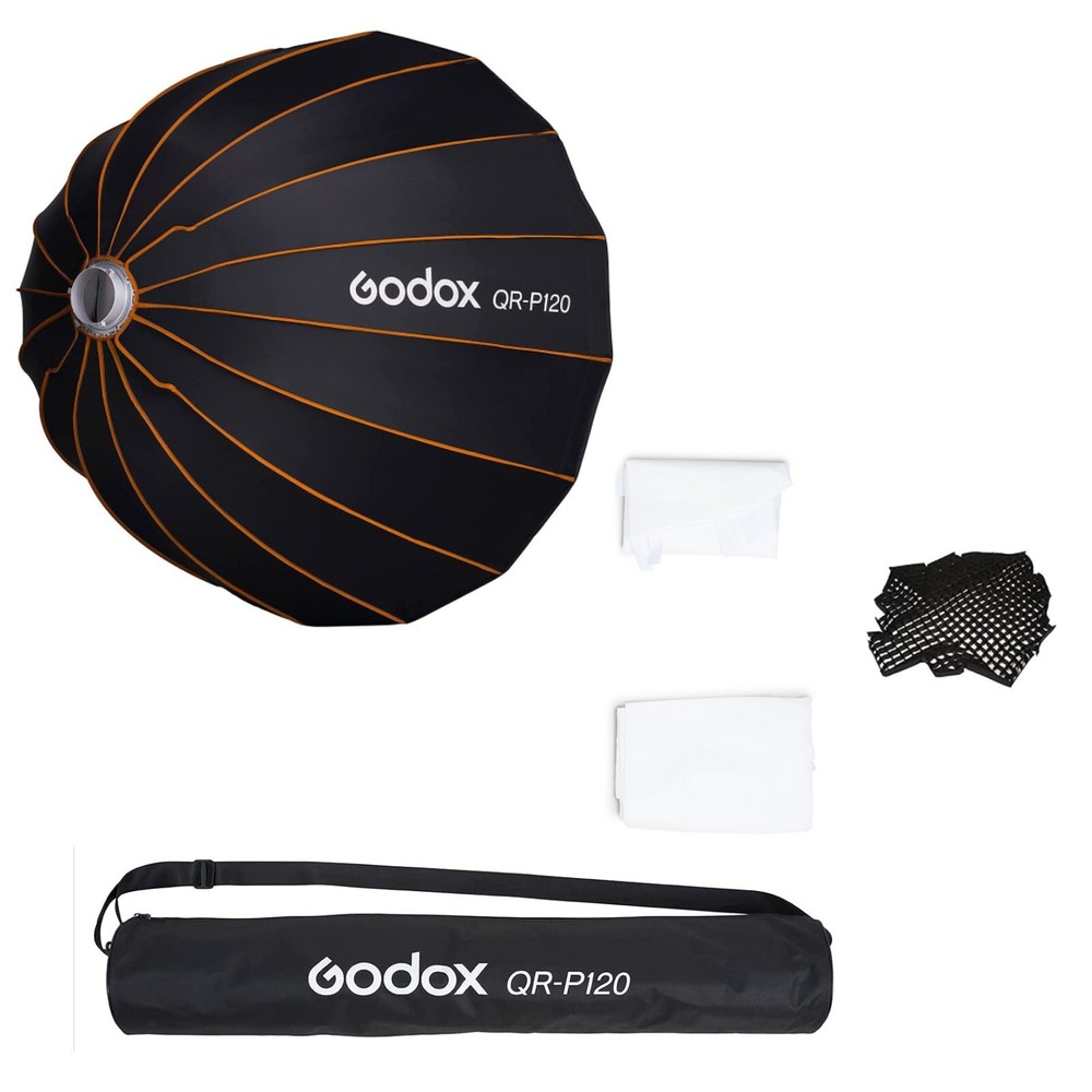 Godox Parabolic Softbox QR-P120 Honeycomb Grid for Bowens Mount Studio Flash