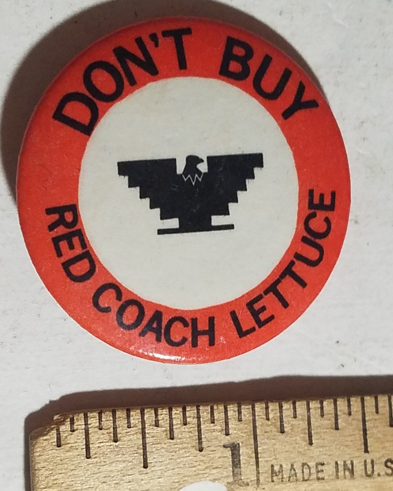 Boycott Red Coach Lettuce, Pinback Button