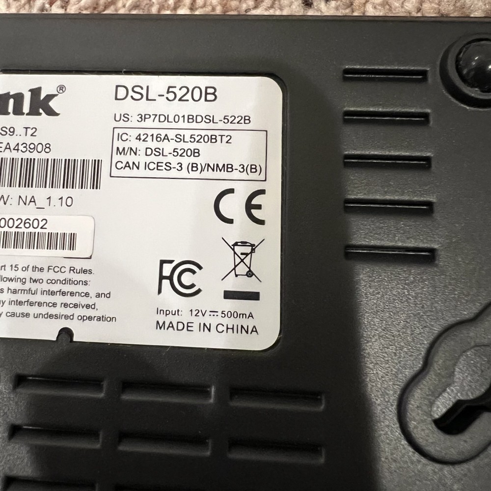 D-Link DSL-520B ADSL2+ Modem Broadband