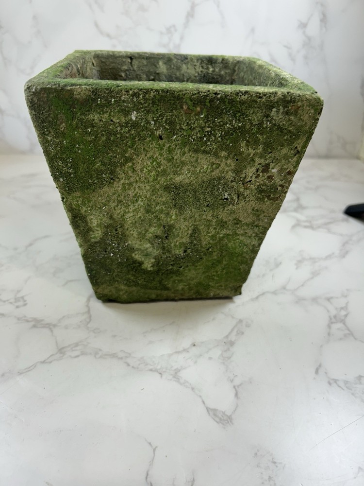 Square Mossed Stoneware Pottery Planter Flower Pot
