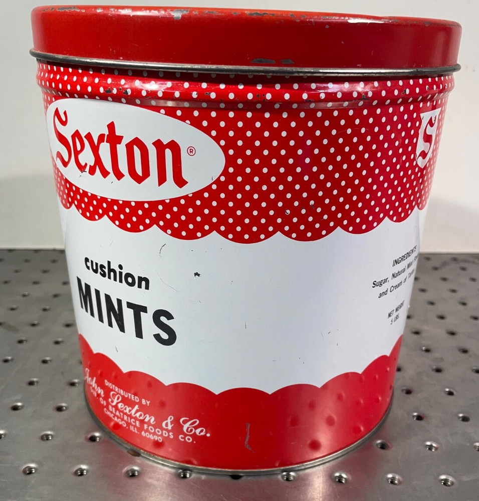 Vintage Sexton Cushion Mints Candy Tin Sexton Co