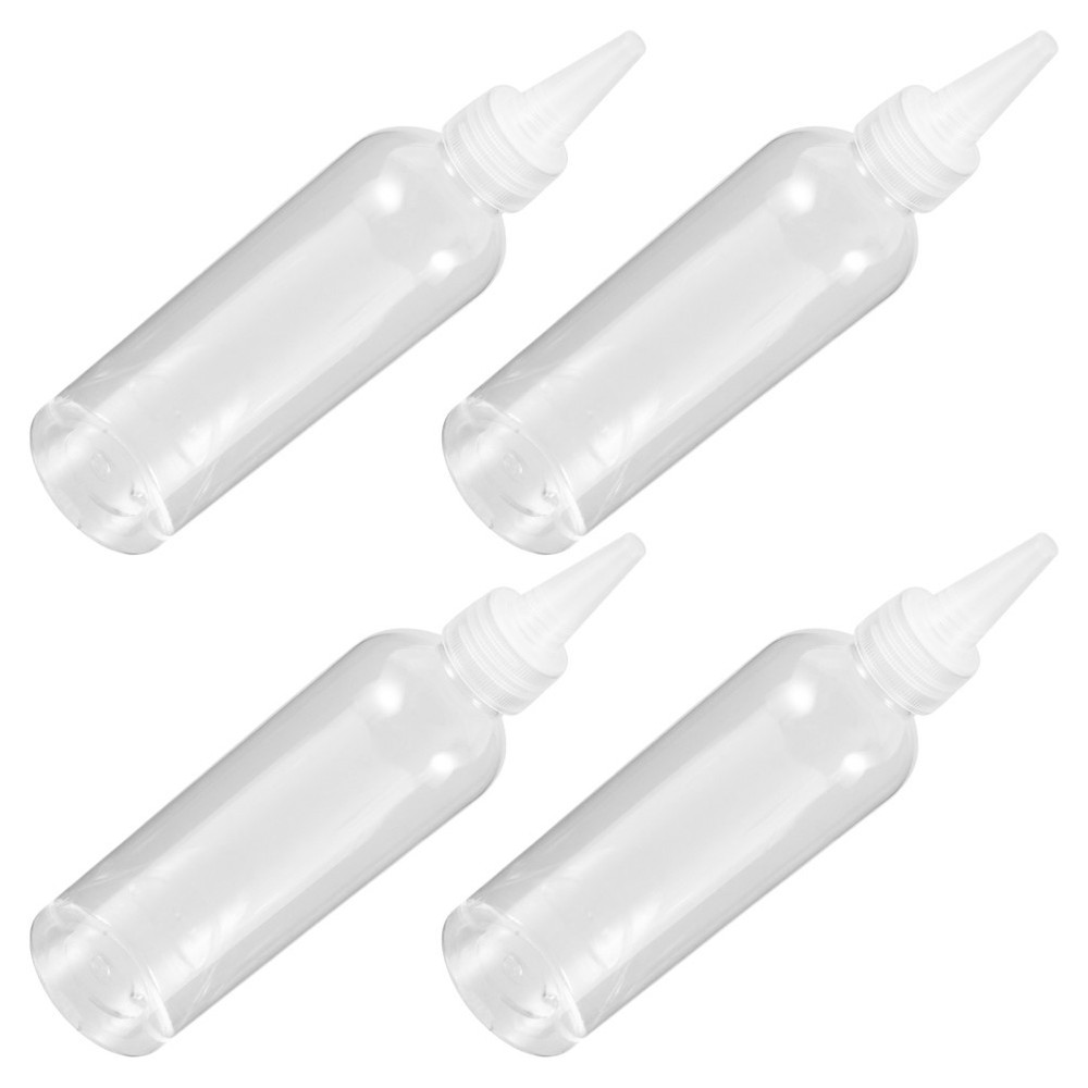 4 Pcs Clear Plastic Precision Tip Bottles for Squeezing Glue or Lubricants