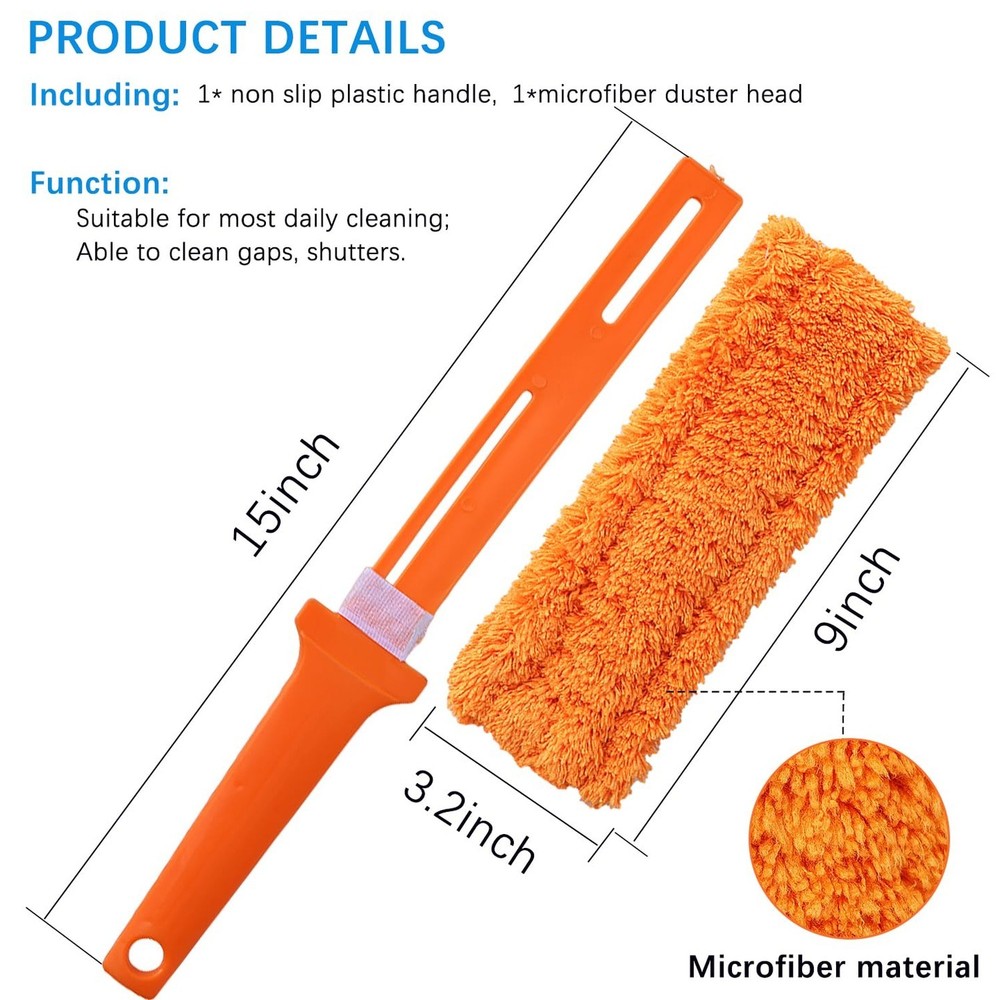 4 Pack 15 inch Reuseable Microfiber Feather Duster, Blind Duster, Gap Duster,...