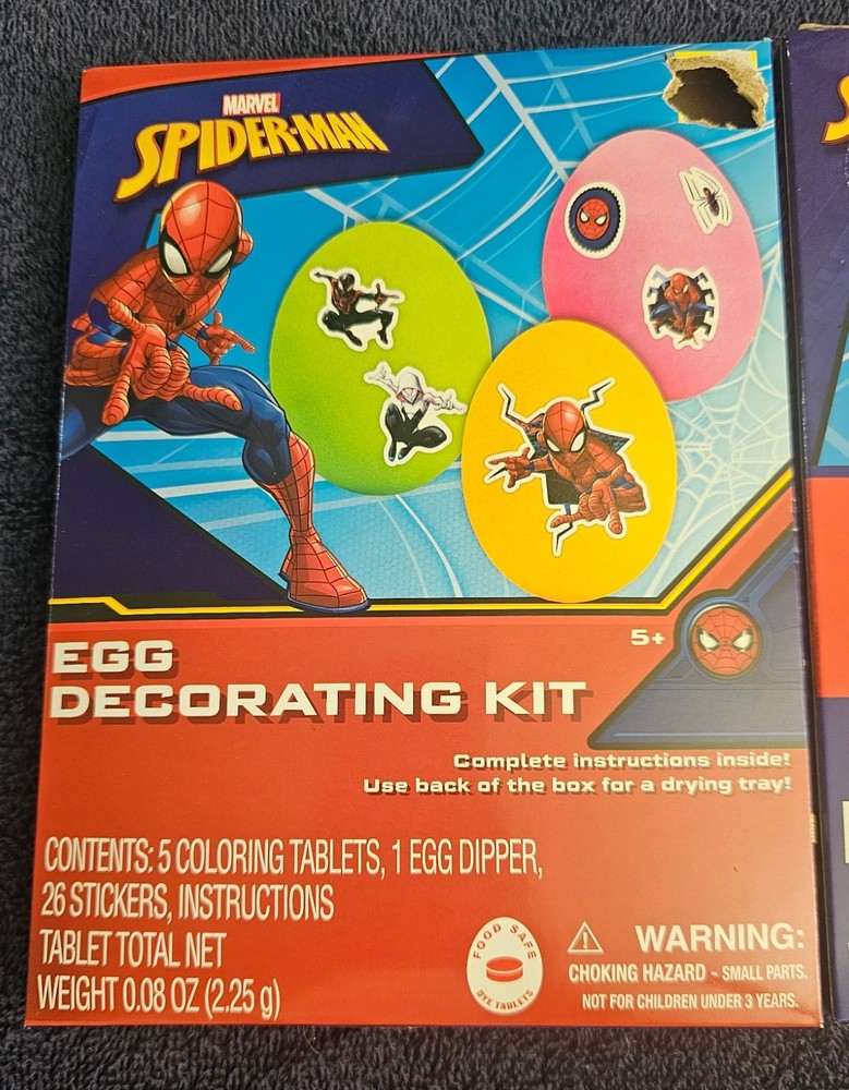 Marvel Spiderman Easter Egg Decorating Kit Ages 5+ Brand New!! (D)