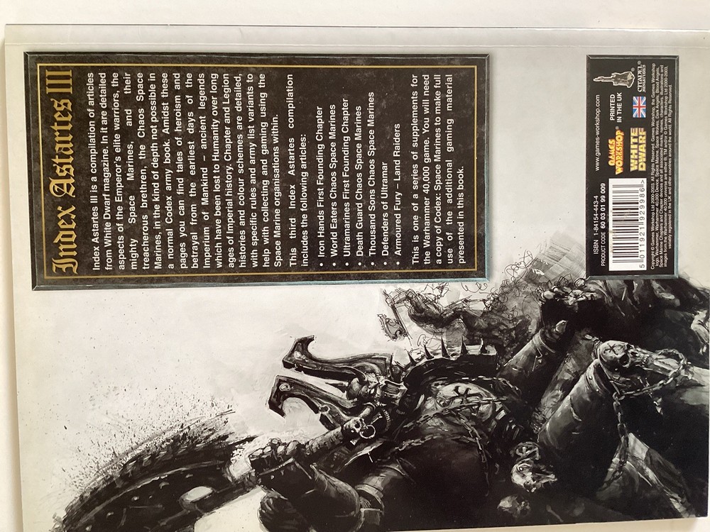 Games Workshop Warhammer 40k Lore Codex INDEX ASTARTES 1st Ed Volume III 2003