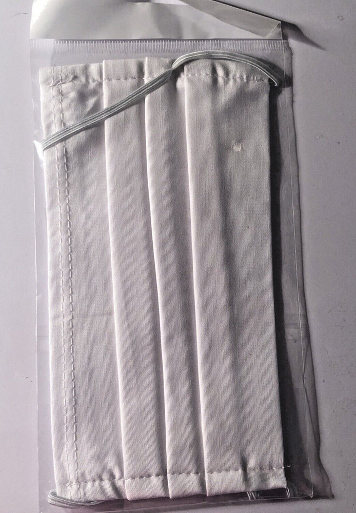 Face Mask,  Pleated, Washable, White