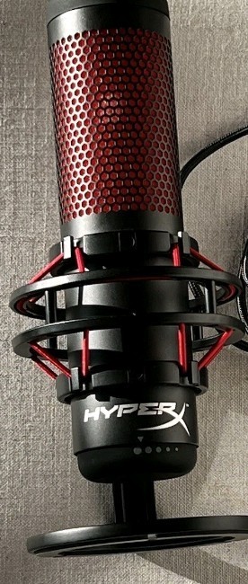 HyperX QuadCast USB Condenser Microphone Black Red Mute Button Shock Mount