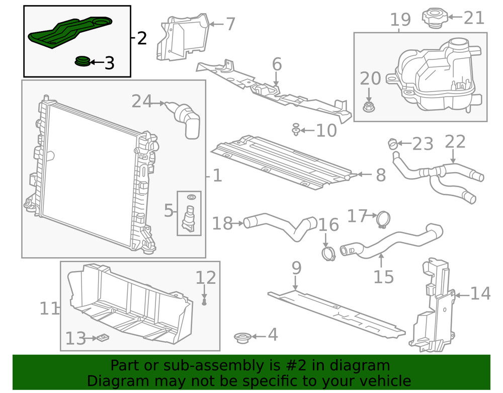 Genuine GM Radiator Upper Bracket 84336316