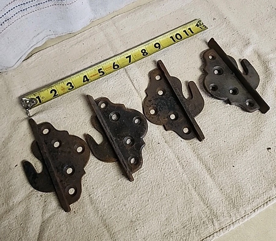 Antique Cast Iron Fancy Bed Hooks