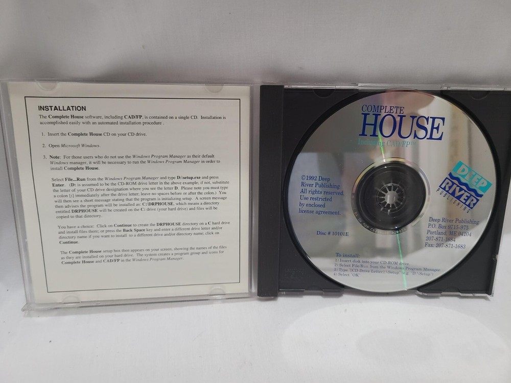 Complete House PC CD-ROM Deep River 1996 ©1992 - House Designing