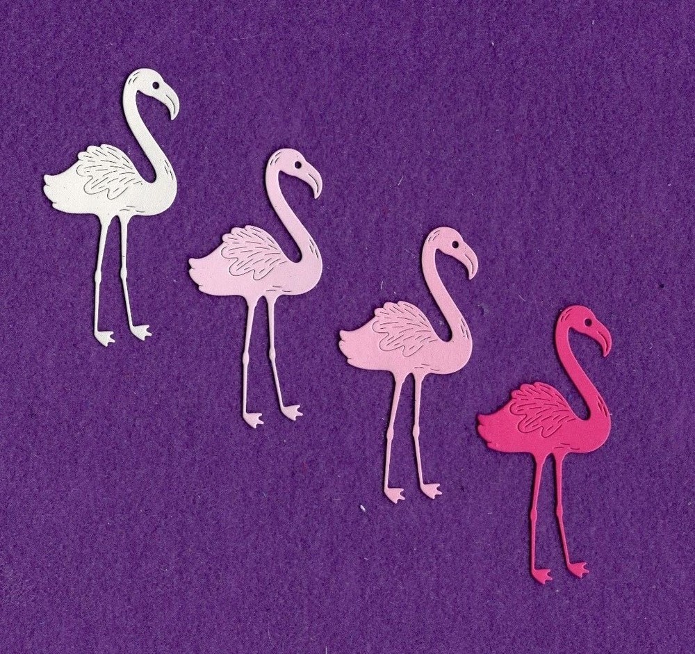 FLAMINGO # 2 die cuts scrapbook cards
