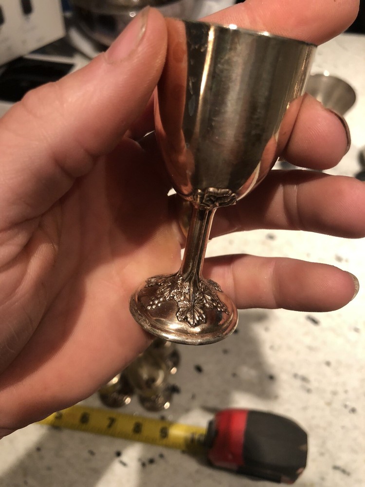 miniature silver plate goblets