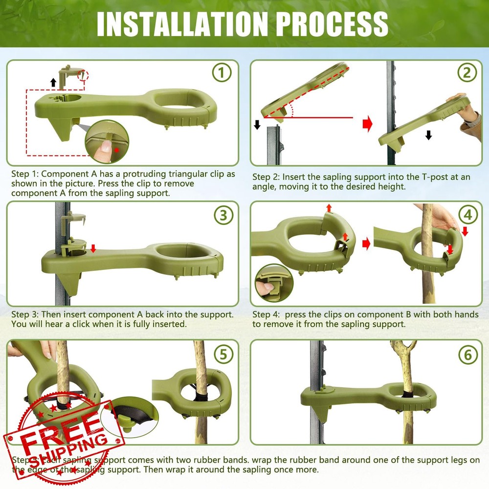 Tree Support Stabilizer Kit 4 PCS For Leaning Trees Weather Resistant