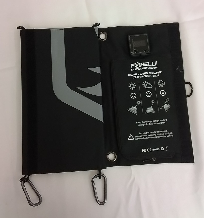 Foxelli USB Folding Solar Panel Tested Working Outdoor/Camping #J4386