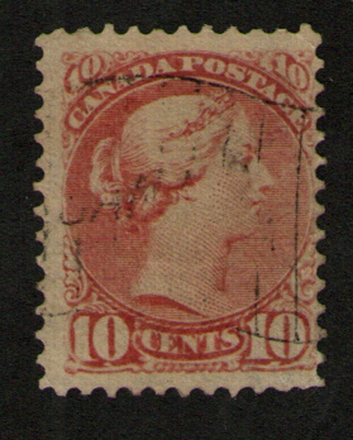 Canada #45  Ten Cent  Small Queen  -  Fine Used