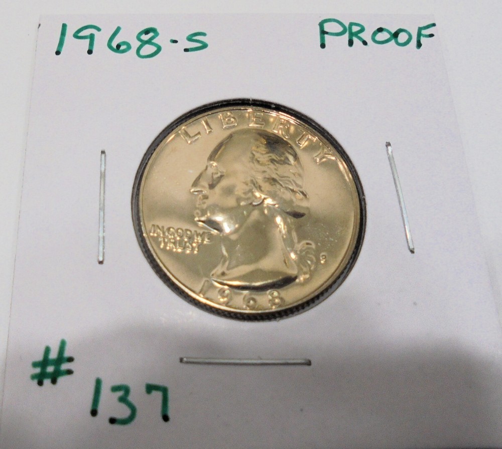 VERY NICE 1968 Proof Washington Quarter # 137