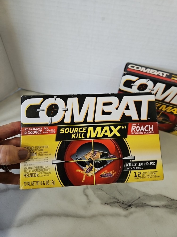 NEW! 2 Combat Source Kill Max Small Roach Killing Bait Stations 12 count Each