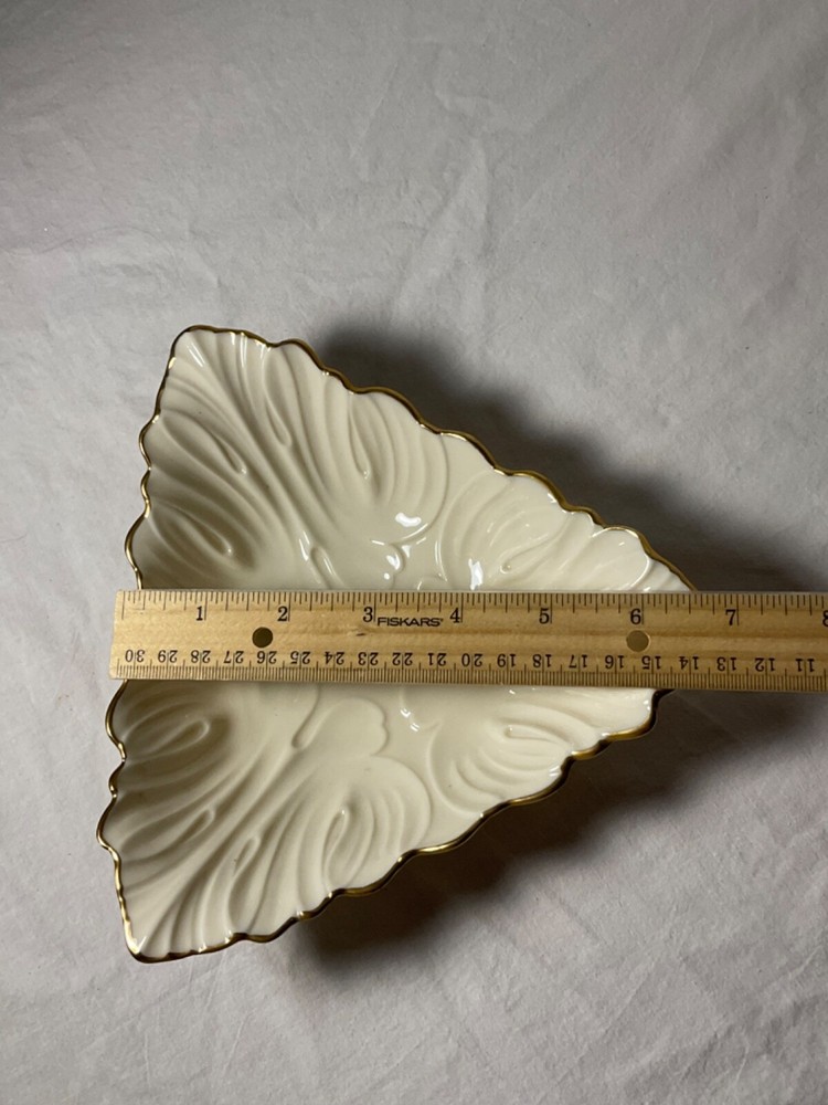 Lenox Triad candy dish decorative design gold trim