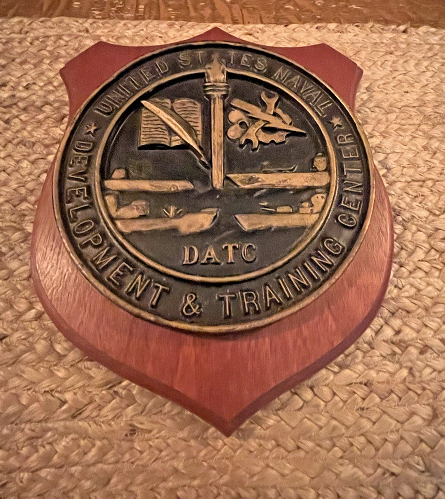 RARE & Historical Naval Plaque US Navy DATC Command Plaque - Solid Brass Shield