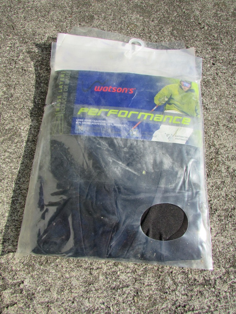 Watson's Performance Base Layer Black Long Johns Stretch Size S Antimicrobal