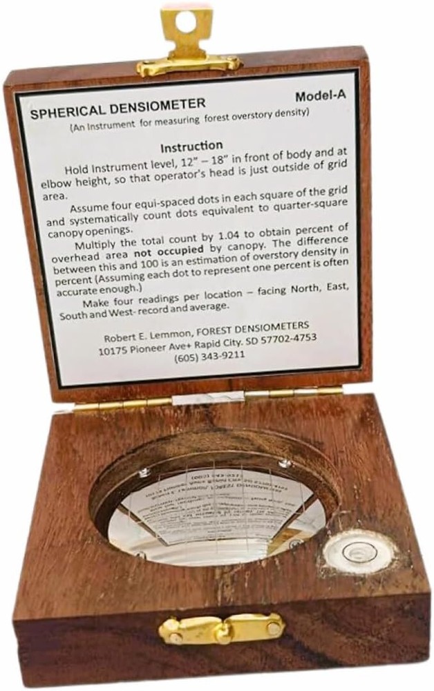 Handmade Forestry Suppliers Spherical Crown Densiometer Forestry Compass Tool