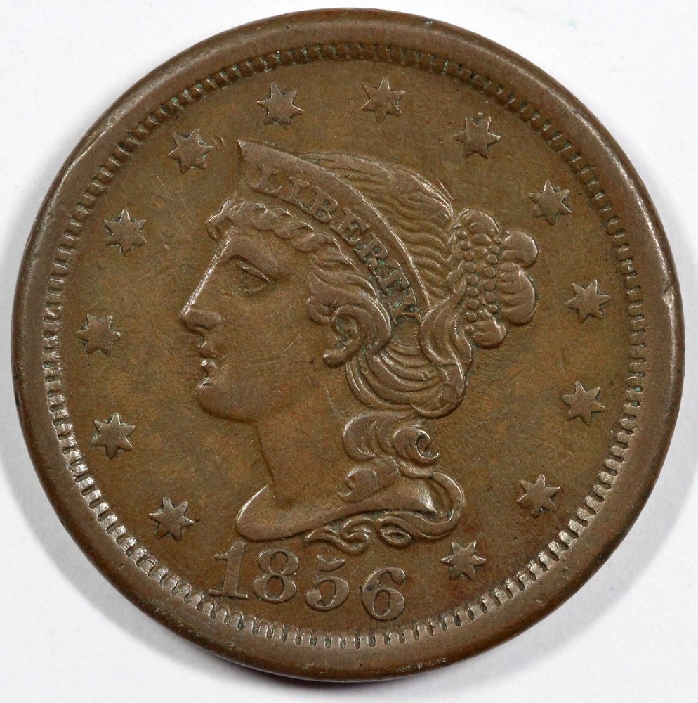 1856 1c Braided Hair Large Cent