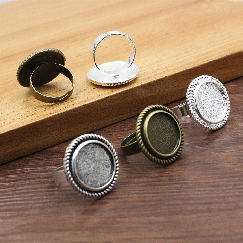 10pcs 16mm Round Cabochons Ring Blank Setting Blanks Jewelry Making Accessories