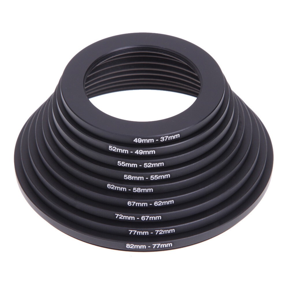 18pcs Camera Lens Filter Adapter Kit 9pcs Step Up Ring & 9pcs Step Down Set