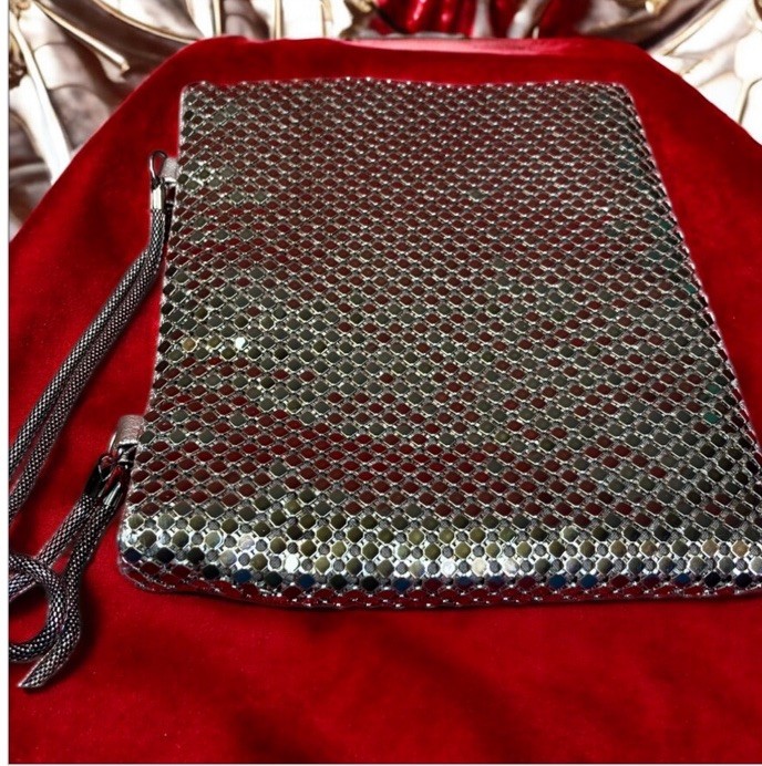 Vintage Black Metal Mesh Evening Bag