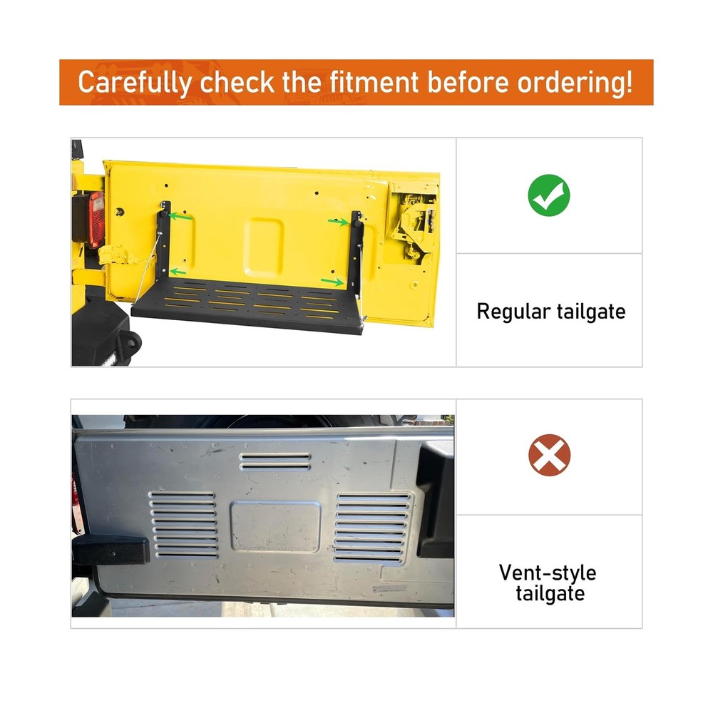 Hooke Road Tailgate Table Foldable Cargo Shelf Compatible with Jeep Wrangler ...