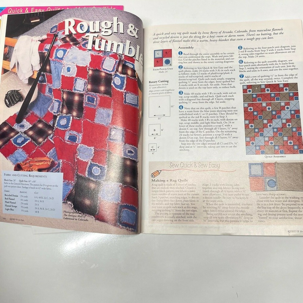 Quick and Easy Quilts for Kids Back Issues 2003 2004 23 Fun Projects W/ pattern