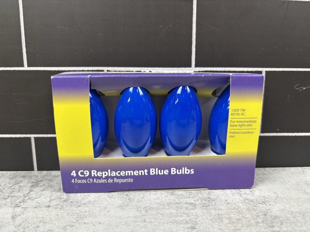 Pack of 4 Blue C9 Holiday Replacement Bulbs
