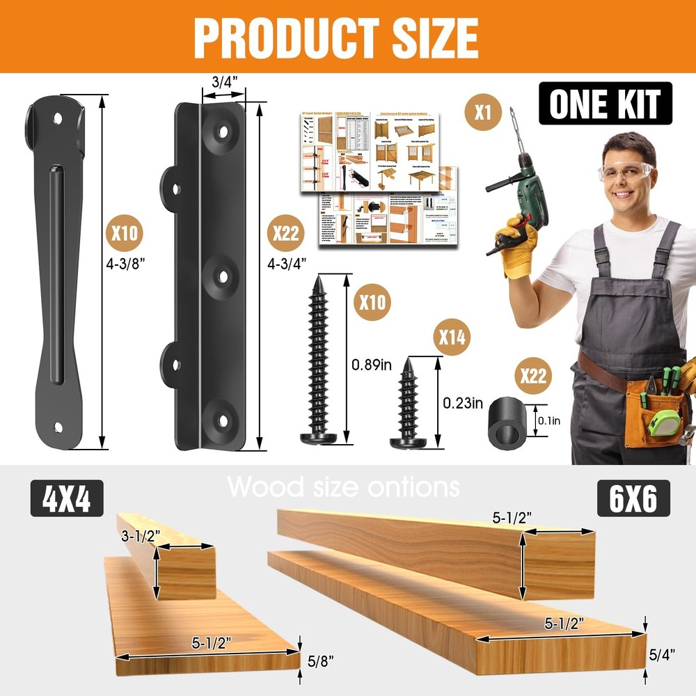 Louver Hardware Kit - Deck Sunblind System Brackets for Adjustable Outdoor Sh...