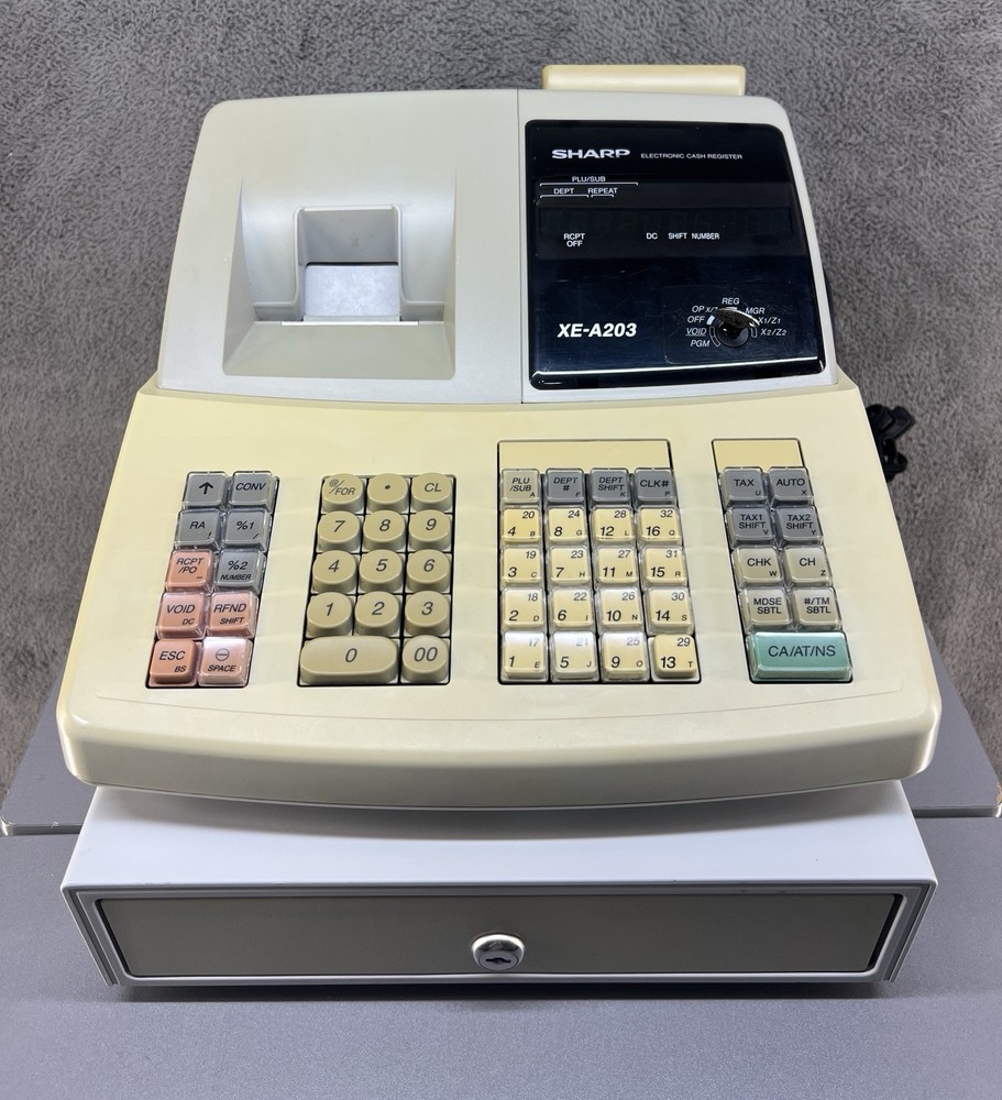 Sharp XE-A203 Cash Register With Keys Tested And Working