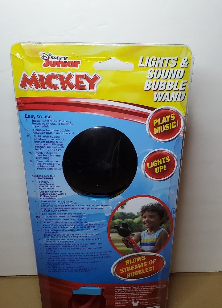 Disney Mickey Mouse Light and Sound Musical Bubble Wand Includes bubble Solution