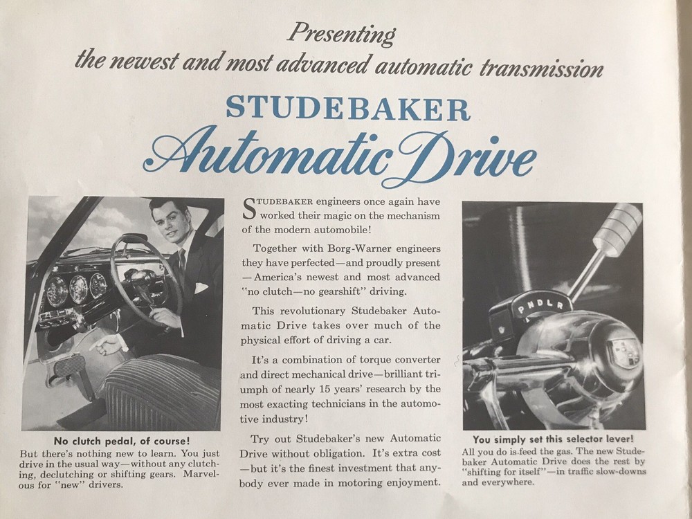 1950 Studebaker Automatic Drive Sales Brochure Original