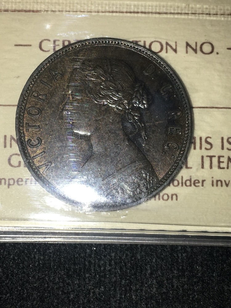 1896 ICCS Graded Newfoundland, Large One Cent, **AU-55** #NP 883
