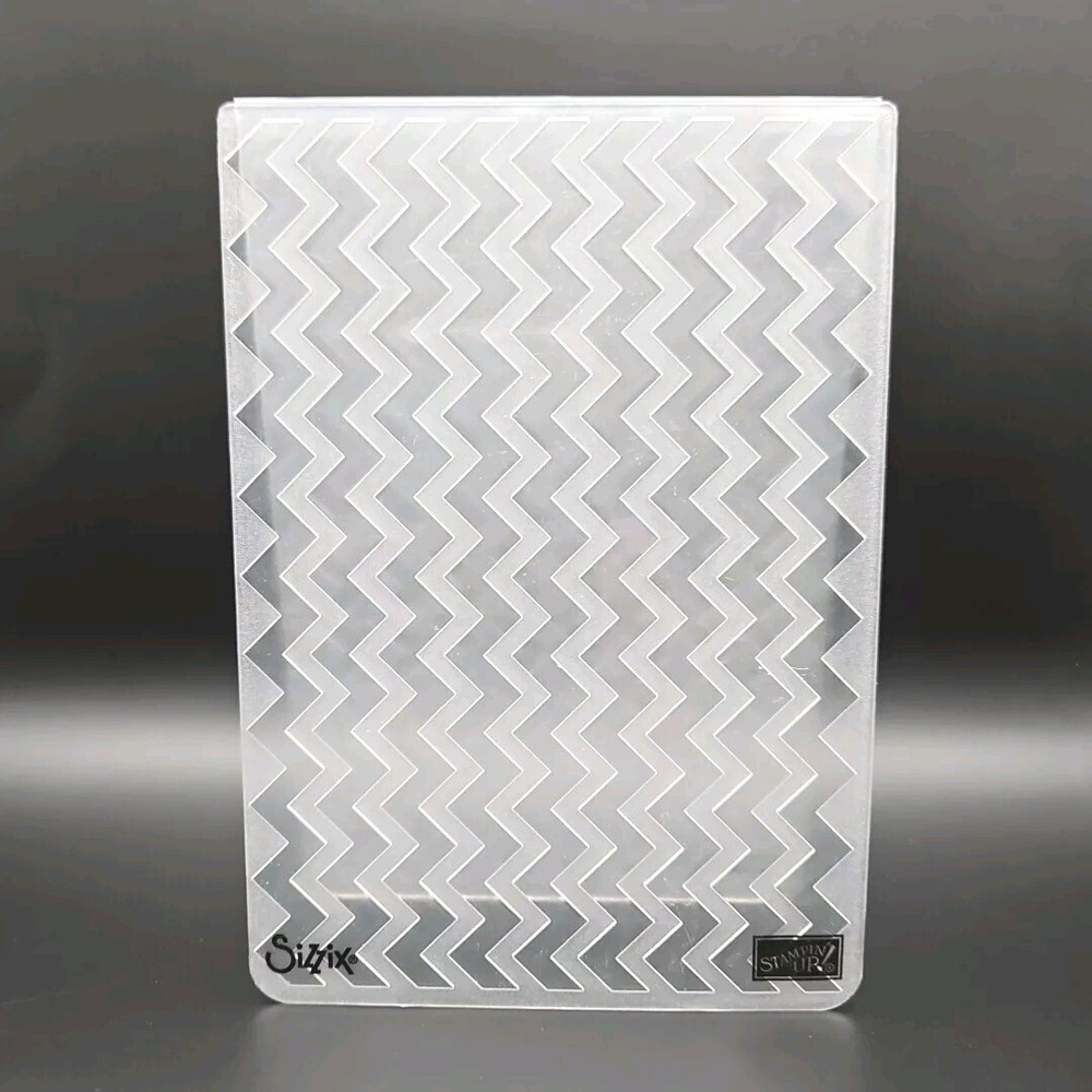 CHEVRON STRIPES Stampin' Up! Sizzix Embossing Folder Background Pattern bb109