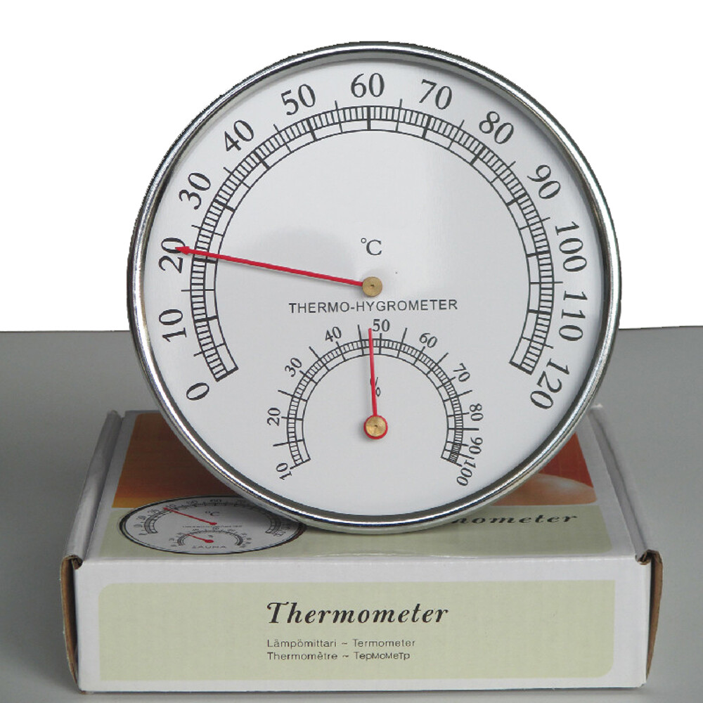 5-inch Dial Thermometer Hygrometer Sauna Room Silver Hygro-thermometer
