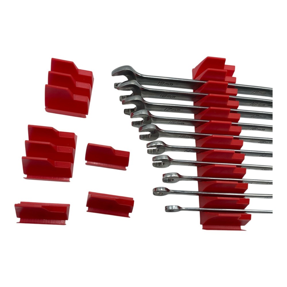 Plastic Wrench Organizer Set Tool Box Storage Magnetic Drawer Attachment Red