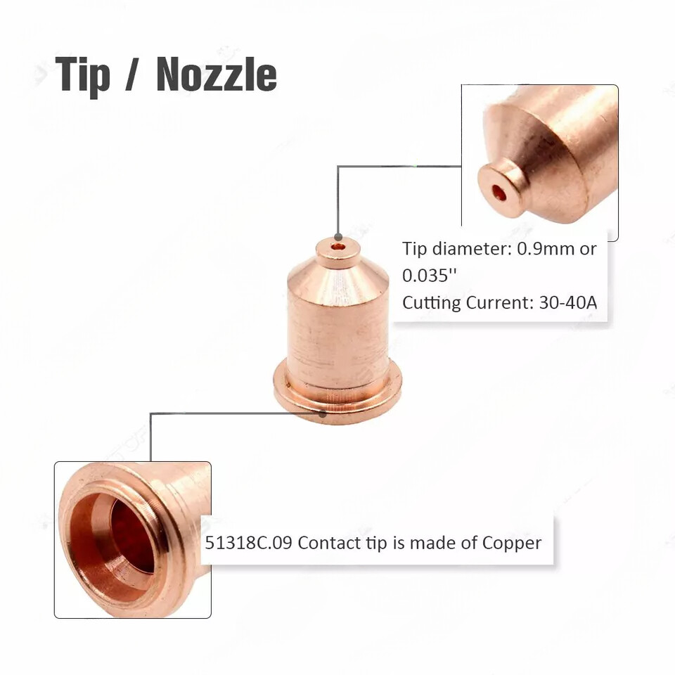 IPT-60 PT-60 Plasma Torch Electrode Contact Tip Retaining Cap Drag Shield 21pcs
