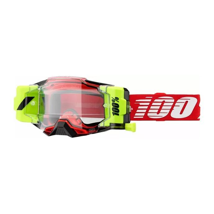 100% MX Goggles Armega Roll Off Forecast Red Clear MTB Motocross Quad ATV