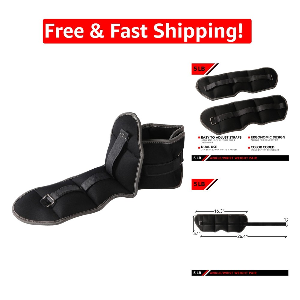 Versatile 5 LB Ankle Weights with Adjustable Straps - Enhance Your Workouts