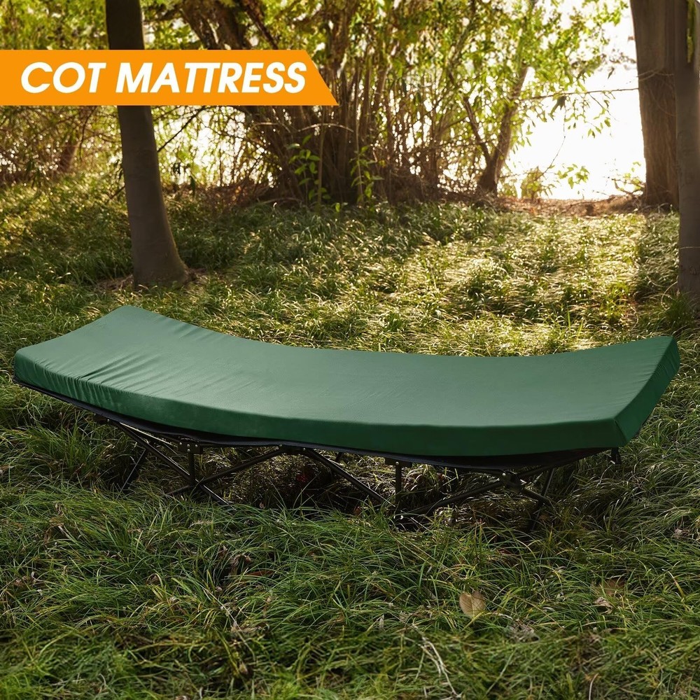 Camping Cot Mattress 2in Memory Foam Sleeping Pad,Soft Warm Non-Slip Camping ...