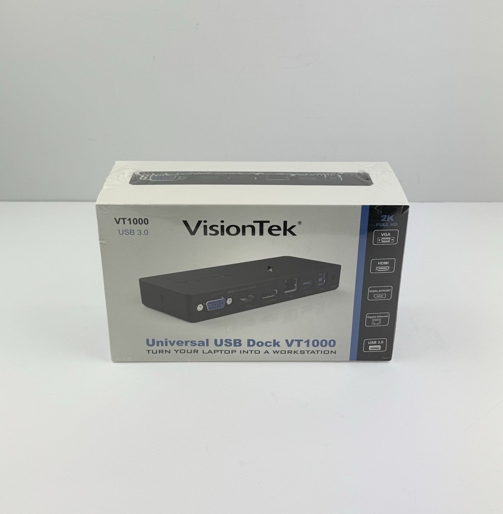 VisionTek VT1000 Dual Display USB 3.0 Docking Station NEW