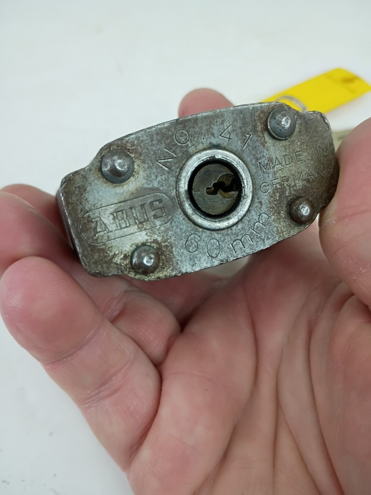 Vintage Abus #47 Padlock Made In Germany 60mm 2 Keys Hardened Tested Working