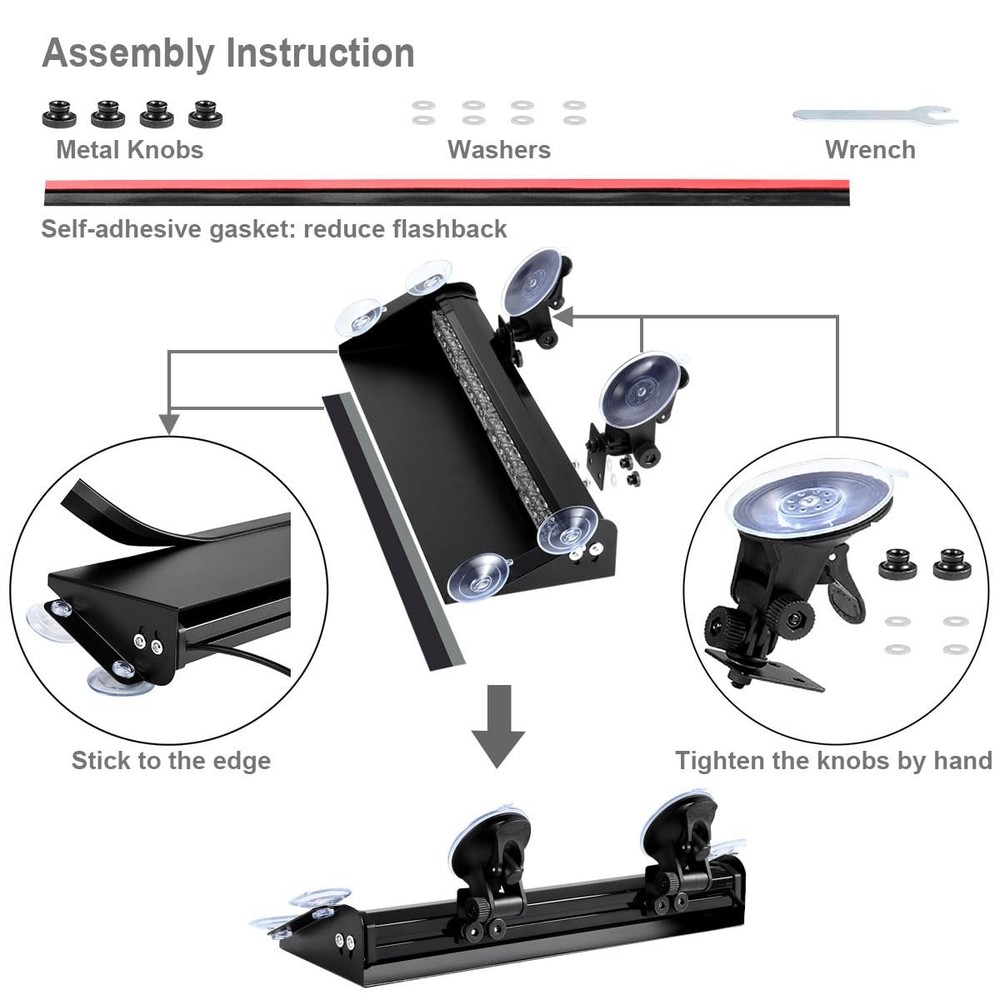 WOWTOU 29 Flash Pattern LED Blue Emergency Dash Light bar for Volunteer