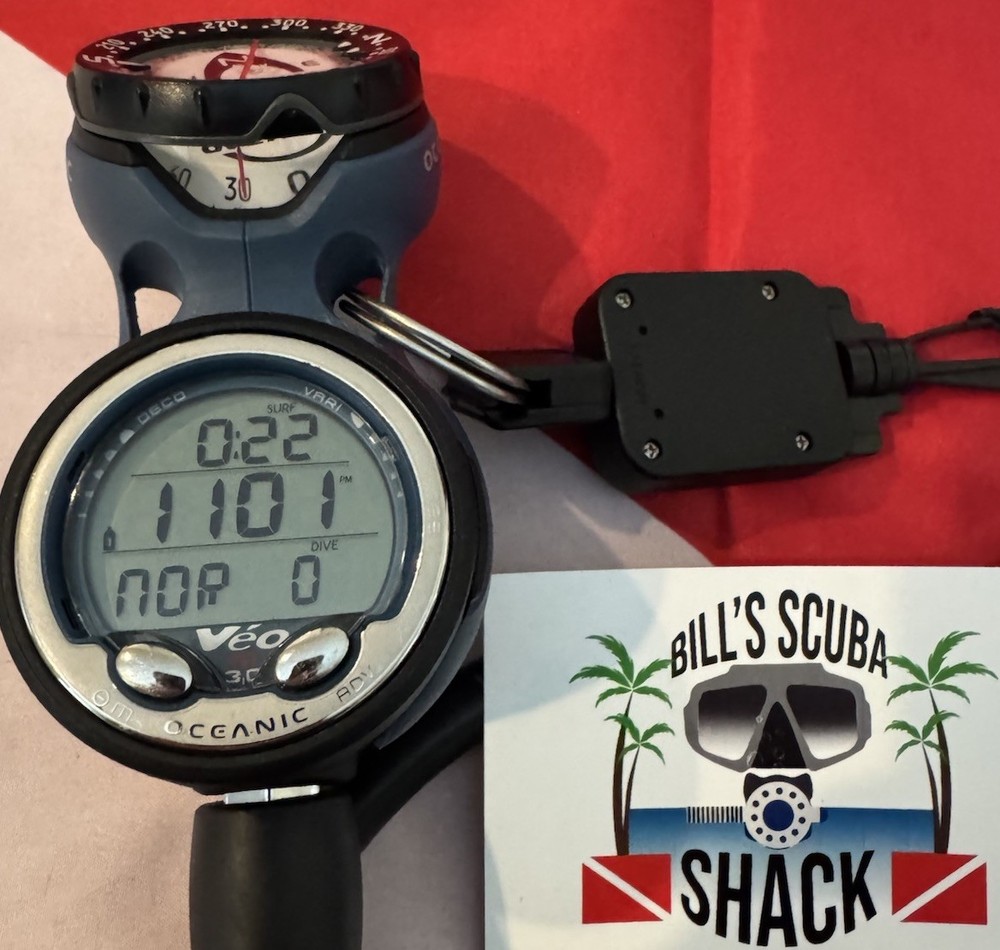 OCEANIC VEO 3.0 NITROX DIVE COMPUTER SWIV 3 GAGUE CONSOLE WITH CLIP!