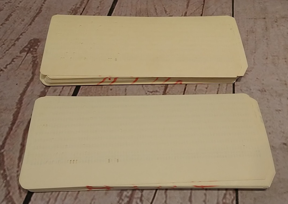 LOT OF 60 Vintage Computer IBM 412191 Data Processing Punch Cards - EXCELLENT